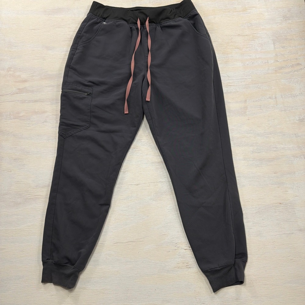 FIGS Scrub Pants Technical Collection Large Jogger Cargo Pockets Gray Womens